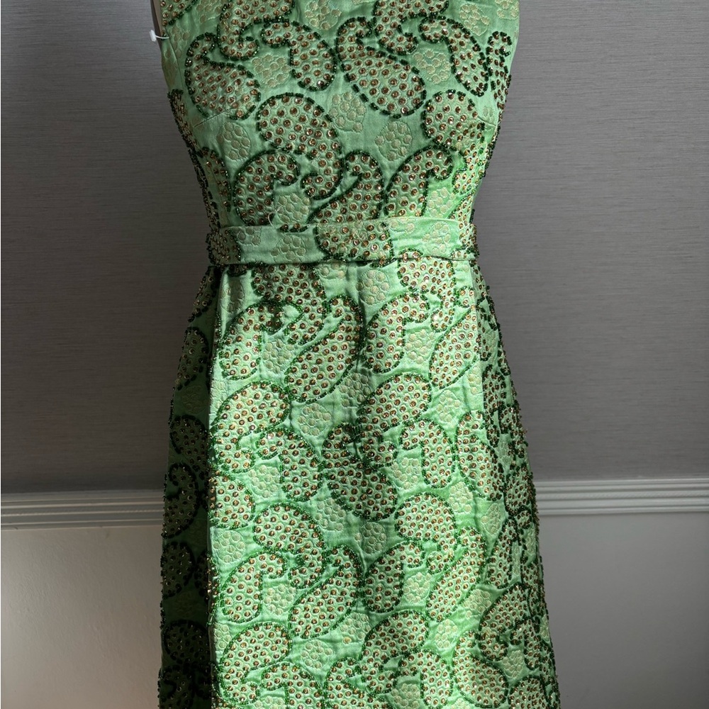 Green Patterned Midi Dress